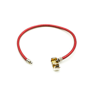 CHAMILIA Persimmon Metallic Leather Charm Bracelet With Sterling Silver Chamilia Clasp