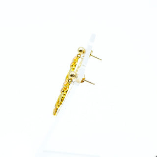10k Tri-Color Gold Leaf Dangle Post Earrings