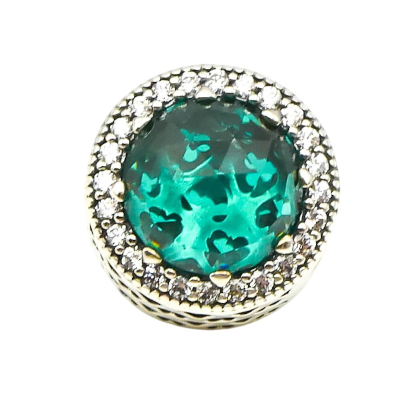 パンドラ（PANDORA）グリーン ラディアント ハート チャーム Pandora Radiant Hearts Green Crystal Charm Sterling Silver Retired
