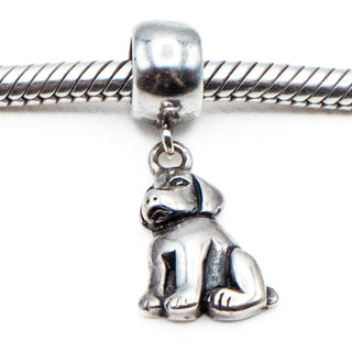 Puppy Dog Sterling Silver Charm Dangle Pendant