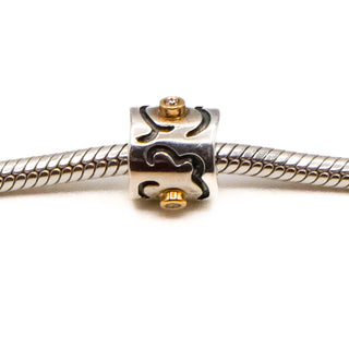 PANDORA Rare Life's Path Retired Sterling Silver Charm With 14K Gold And Diamonds