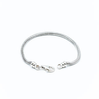 Sterling Silver 7.1-Inch Snake Chain Charm Bracelet