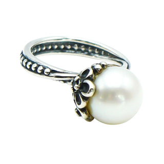 PANDORA Size 4.5 (48) Garden Odyssey Sterling Silver Pearl Ring