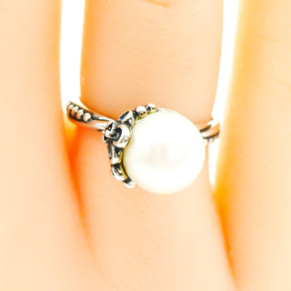 PANDORA Size 4.5 (48) Garden Odyssey Sterling Silver Pearl Ring