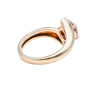 Pink Rose Gold Plated Sterling Silver Cubic Zirconia Solitaire Ring Size 4