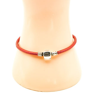 CHAMILIA Persimmon Metallic Leather Charm Bracelet With Sterling Silver Chamilia Clasp