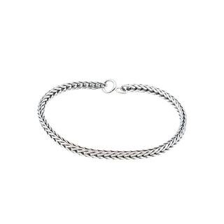 TROLLBEADS Signature Oxidized Sterling Silver Foxtail Chain Bracelet 6.9 Inches