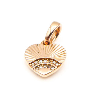 PANDORA Rose Fan of Love Heart Pendant with Clear Zirconia