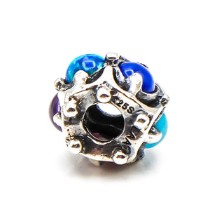 TROLLBEADS Rare Retired Wisdom Bead Sterling Silver Charm With Gemstones