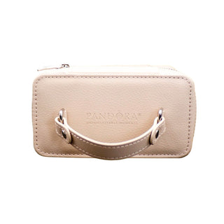 PANDORA Tan Leather Jewelry Travel Box
