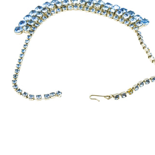 Vintage Ice Blue Crystal Demi-Parure Necklace and Earrings Set