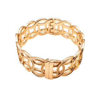 Gold Tone Infinity Bangle Bracelet - 7.1 Inches