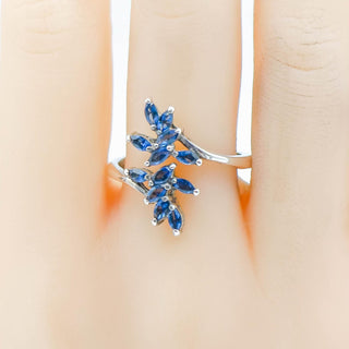 Sterling Silver Blue Crystal Ring Size 9