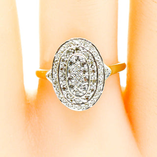 Vintage 9k Yellow Gold Diamond Dome Ring Size 8