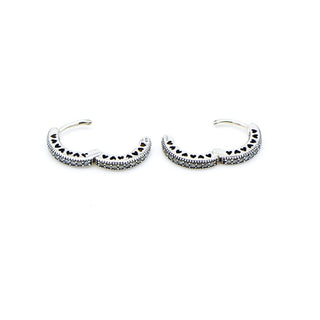 Pandora Small Sterling Silver Hearts of Pandora Hoop Earrings With Clear CZ
