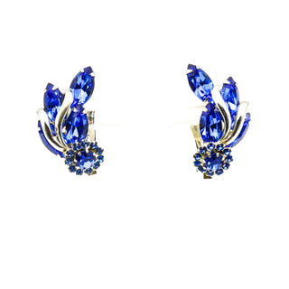 Vintage Weiss Blue Clip On Earrings