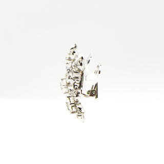 Vintage Signed Bogoff Clear Rhinestone Demi-Parure Necklace And Earrings Set