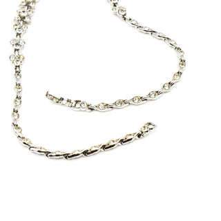 Vintage Signed Bogoff Clear Rhinestone Demi-Parure Necklace And Earrings Set