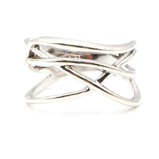 Vintage Sterling Silver Intertwined Bands Ring Size 7
