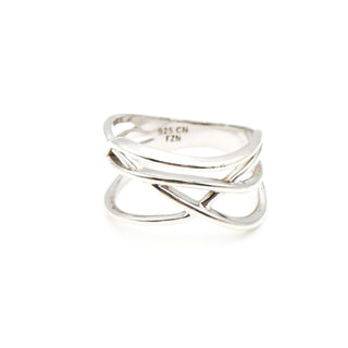 Vintage Sterling Silver Intertwined Bands Ring Size 7