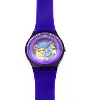 Swatch New Gent Purple Lacquered Watch SUOV100