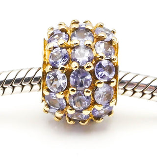 10k Yellow Gold Tanzanite Pendant Slide Charm Marked JL