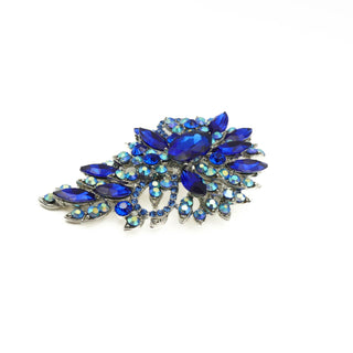 Large Blue AB Rhinestone Brooch or Pendant