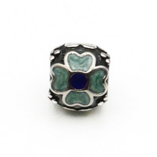 PANDORA Blue Daisy Sterling Silver & Enamel Flower CHARM Bead