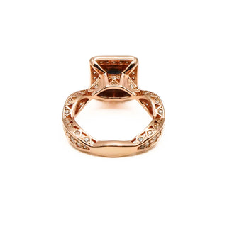 Rose Gold Vermeil Druzy Quartz Engagement Princess Halo Ring Size 5.5