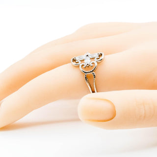 Sterling Silver Ring With Rose Gold Plated Accent Size 8