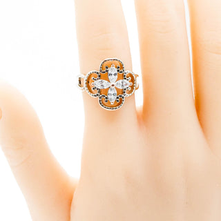 Sterling Silver Ring With Rose Gold Plated Accent Size 8