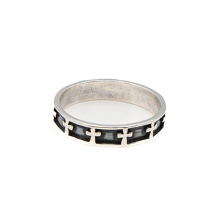 Vintage Sterling Silver Cross Band Ring Size 8.75