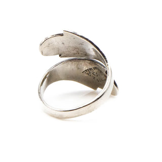 Vintage SIAM Niello Dancing Angel And Mekkala Sterling Silver Ring Size 5