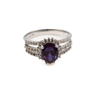Color Change Sapphire Ring in Sterling Silver Size 8