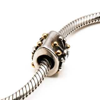 PANDORA Star Sterling Silver Charm With 14K Gold And Clear Zirconia
