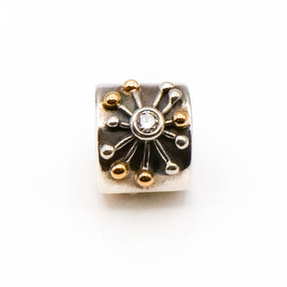 PANDORA Star Sterling Silver Charm With 14K Gold And Clear Zirconia