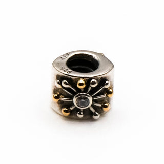 PANDORA Star Sterling Silver Charm With 14K Gold And Clear Zirconia