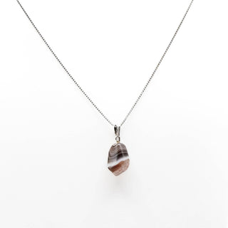 Botswana Agate Sterling Silver Pendant Necklace