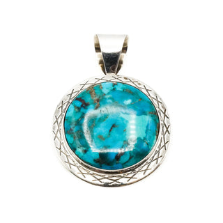 Vintage Desert Rose Trading Large Turquoise Pendant in Sterling Silver