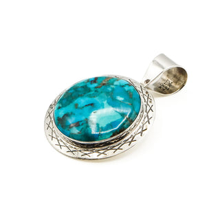 Vintage Desert Rose Trading Large Turquoise Pendant in Sterling Silver