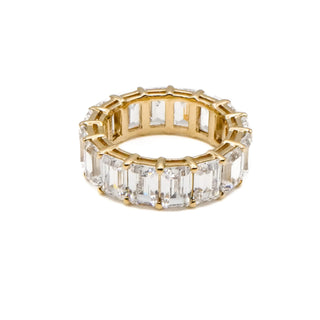Sterling Silver Gold Vermeil Clear CZ Eternity Band Ring Size 6