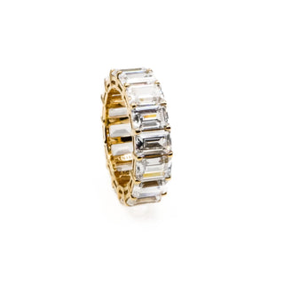 Sterling Silver Gold Vermeil Clear CZ Eternity Band Ring Size 6