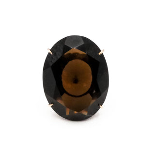 Vintage 14K Yellow Gold Smoky Quartz Statement Ring Size 6.75