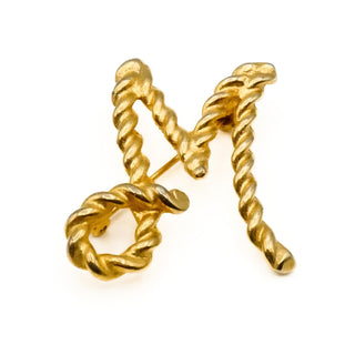 Vintage EMMONS Gold Plated Letter M Brooch Pin