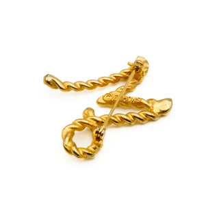 Vintage EMMONS Gold Plated Letter M Brooch Pin