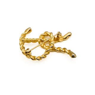 Vintage EMMONS Gold Plated Letter R Brooch Pin