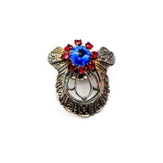 Vintage JANE Angel Pin With Red And Blue Crystals
