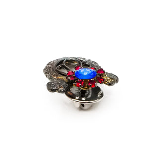 Vintage JANE Angel Pin With Red And Blue Crystals