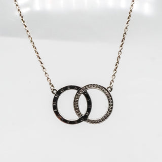 Pandora Circles Sterling Silver Necklace With Clear Zirconia Retired