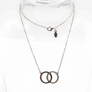 Pandora Circles Sterling Silver Necklace With Clear Zirconia Retired